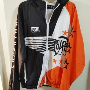 Stylish Black and Orange Windbreaker